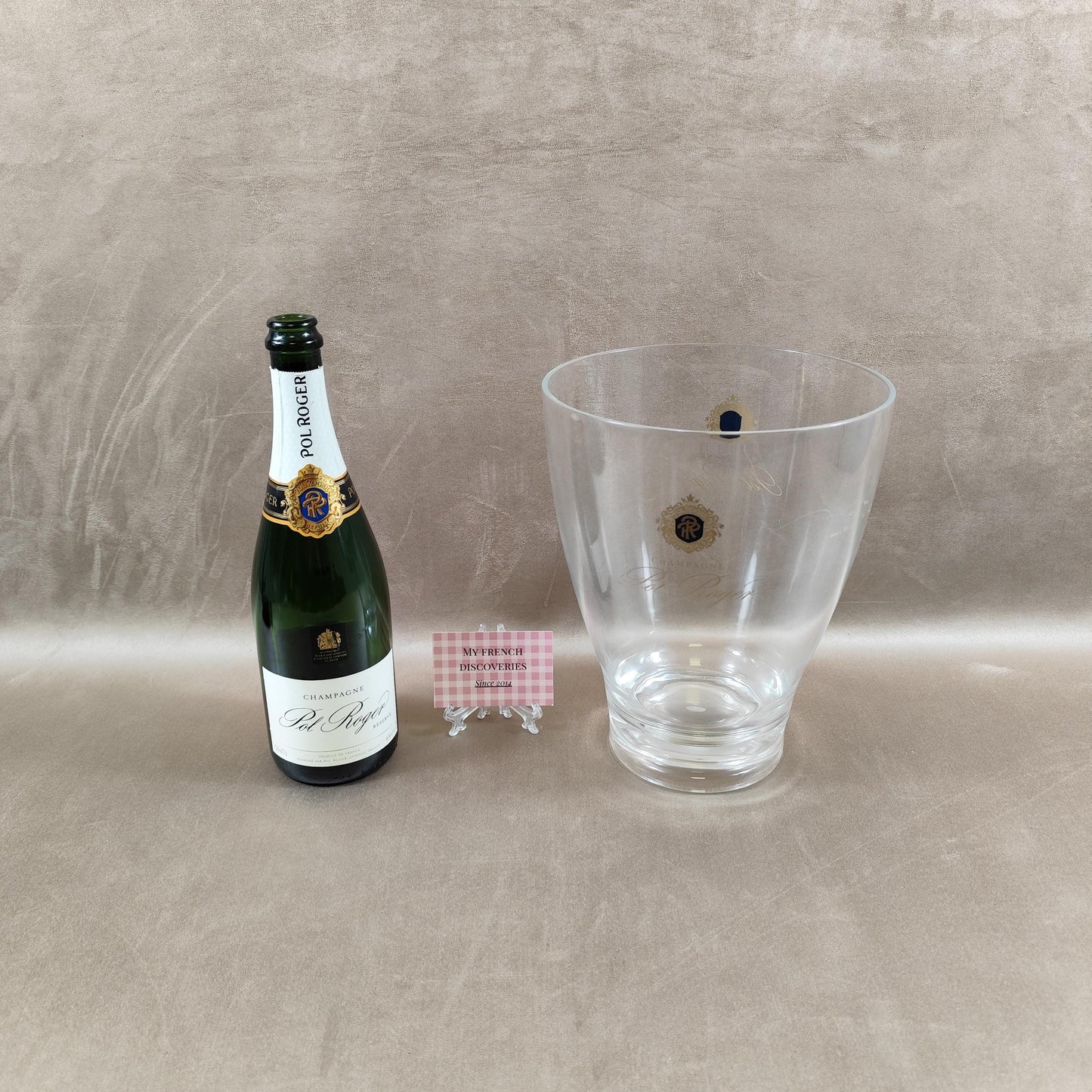 Seau à champagne Pol Roger en plastique Modèle publicitaire vintage