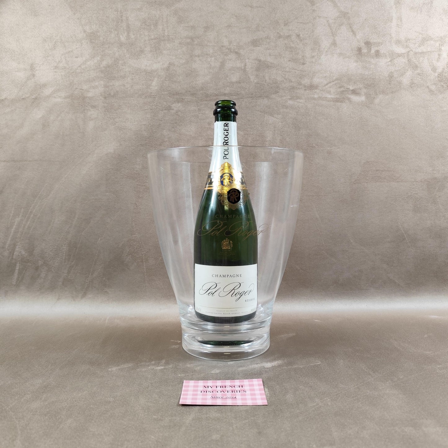 Seau à champagne Pol Roger en plastique Modèle publicitaire vintage
