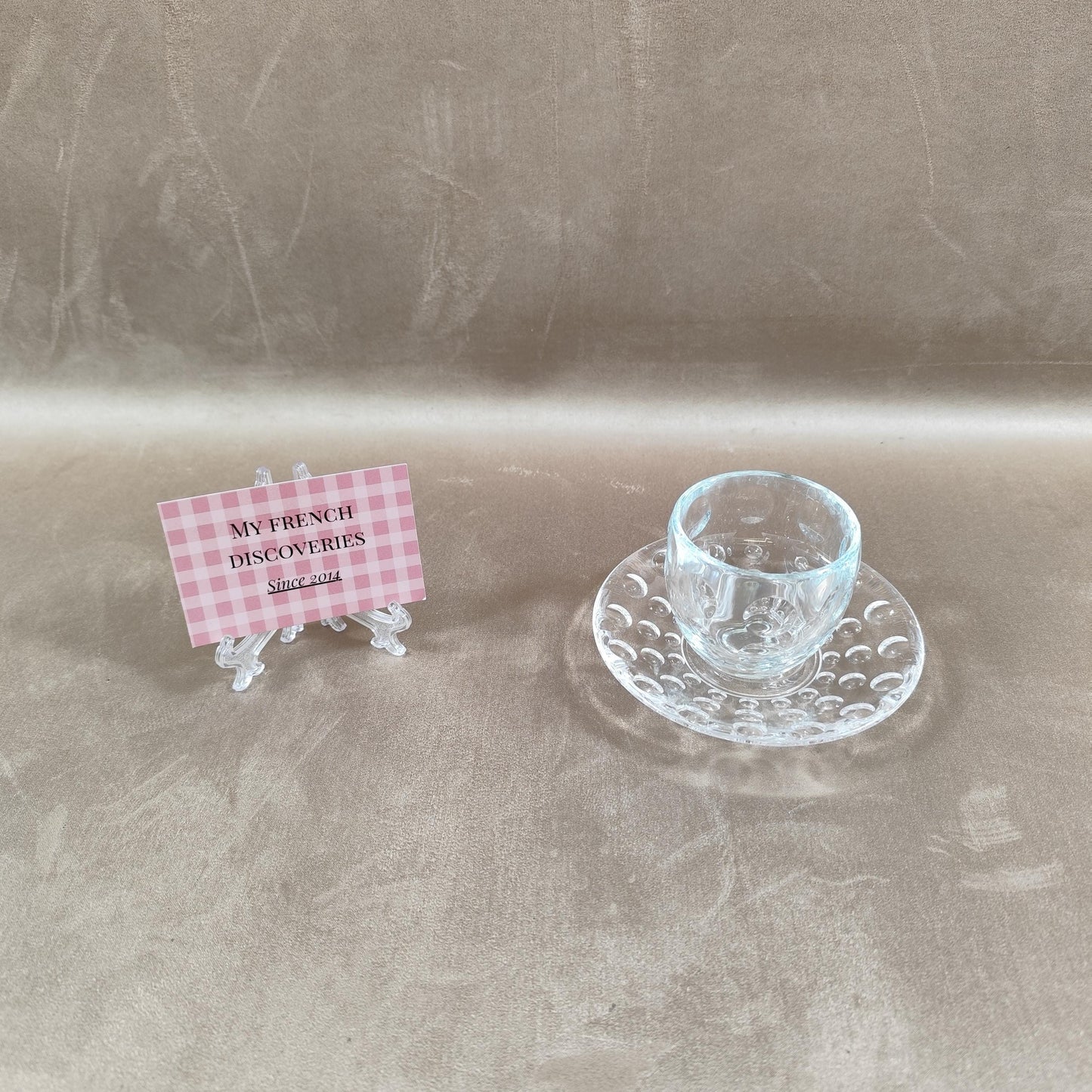 Tasse à café avec soucoupe Guzzini « Venice » Design Pio & Tito Toso Verre et plastique