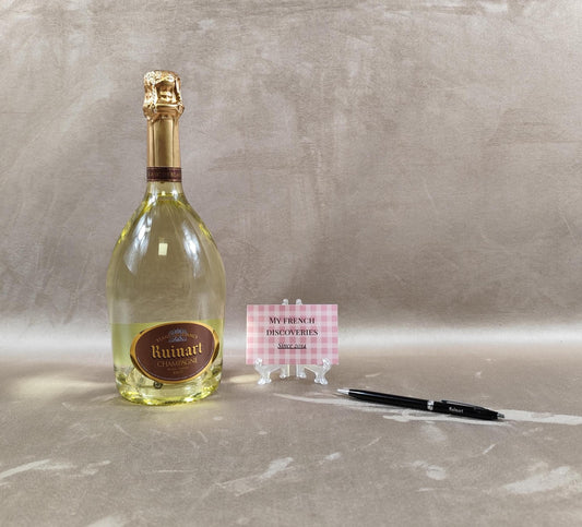 Stylo-bille Ruinart en métal noir Objet publicitaire champagne Vintage
