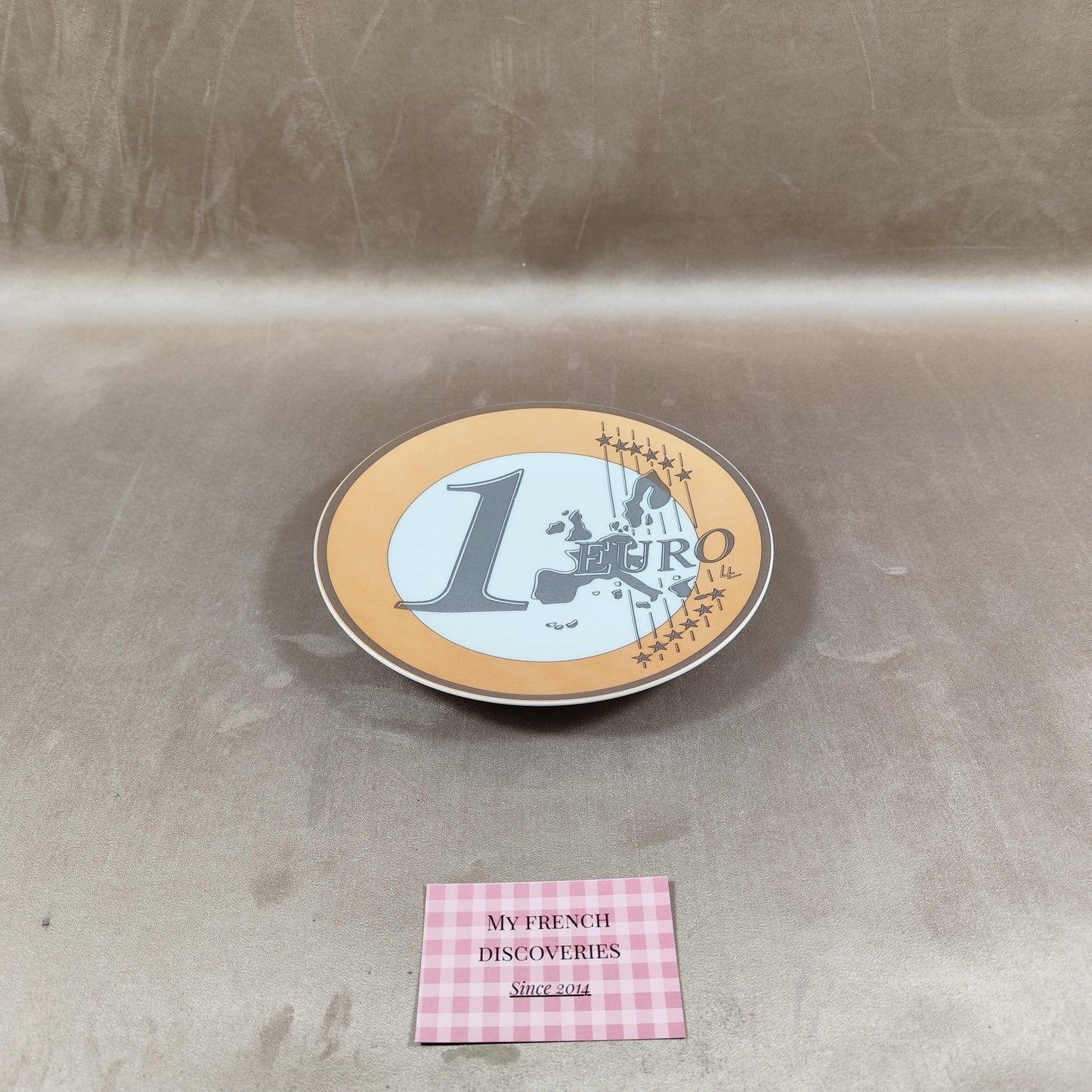 Assiette décorative 1 Euro en porcelaine de Limoges Création authentique France
