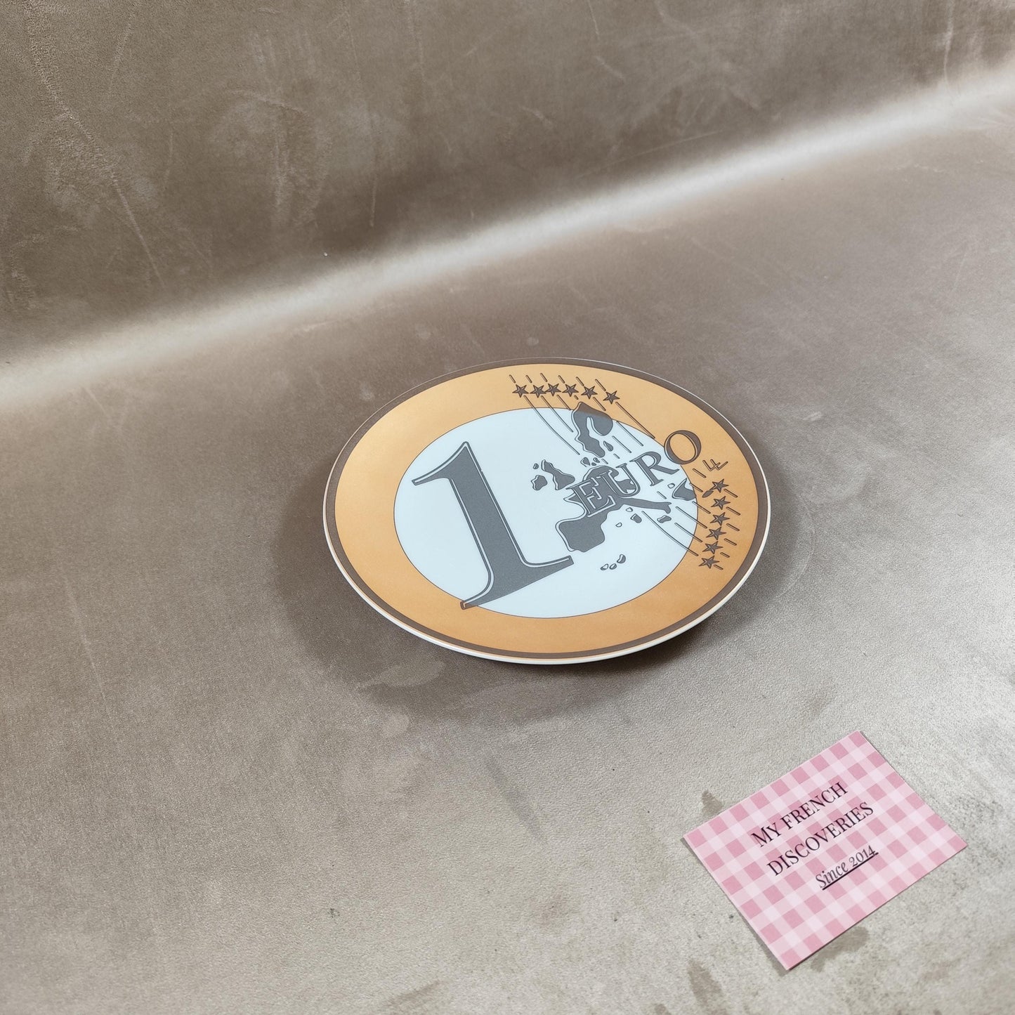 Assiette décorative 1 Euro en porcelaine de Limoges Création authentique France