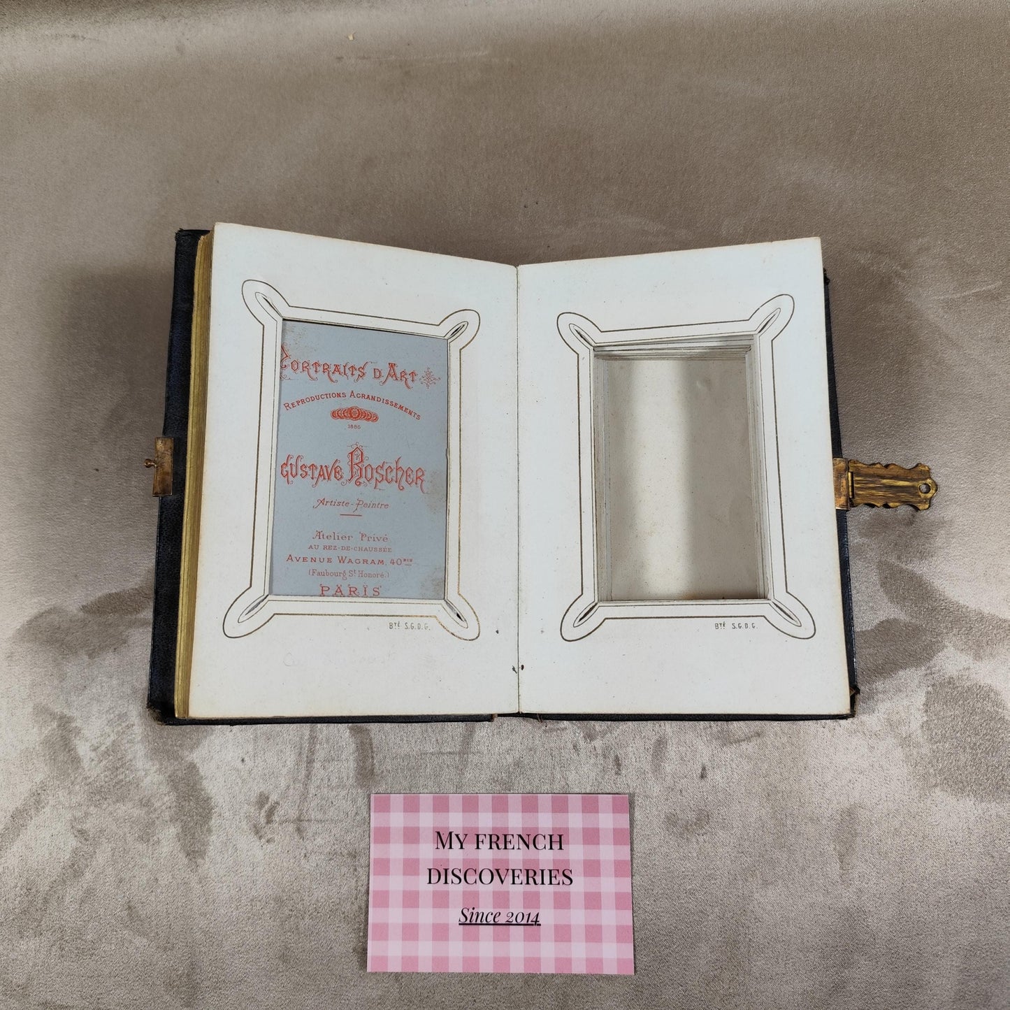 Album photo ancien en cuir avec fermoir en laiton Fin XIXe siècle Photographies anciennes