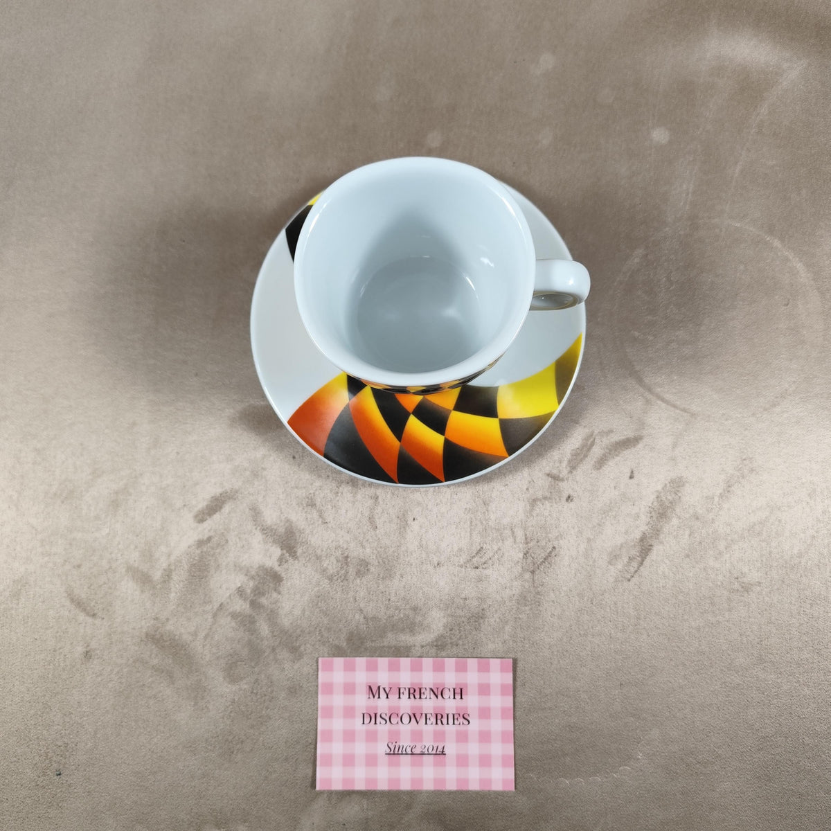 Tasse et soucoupe publicitaire CHOKY Ensemble vintage Design graphique