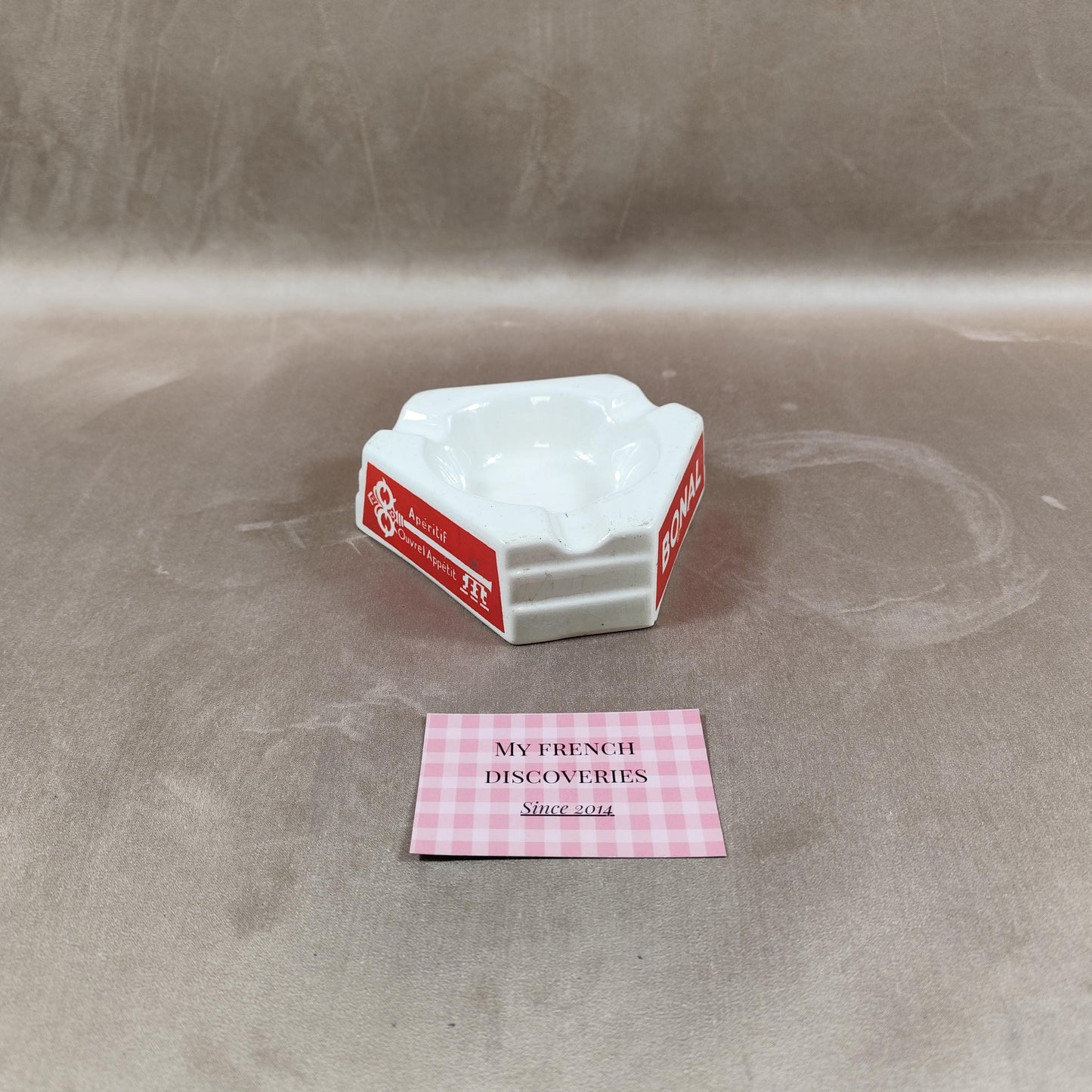 Cendrier publicitaire BONAL en céramique Faïencerie de Monet Apéritif