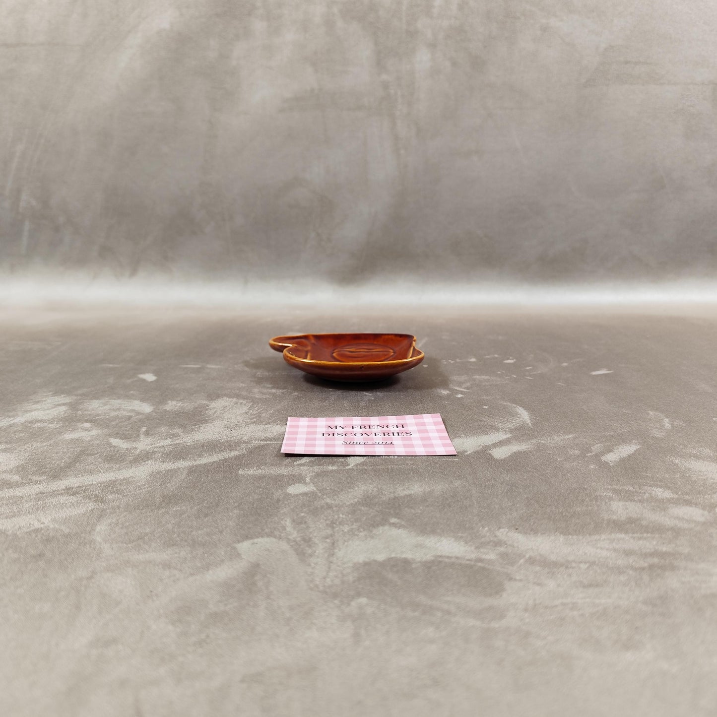 Cendrier publicitaire Cafés Ras dAmbre en céramique Forme visage Vintage