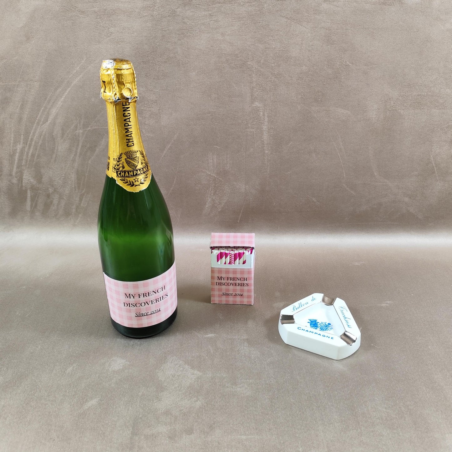 Cendrier publicitaire Champagne Ballon de Truchsess en porcelaine J. Moser Limoges Vintage