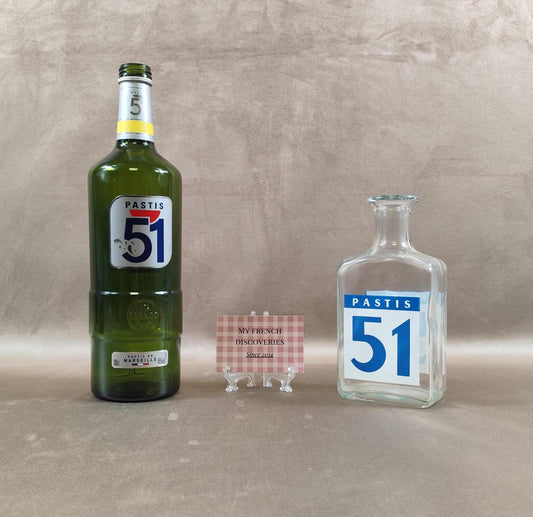 Carafe publicitaire Pastis 51 en verre Décor bar vintage France