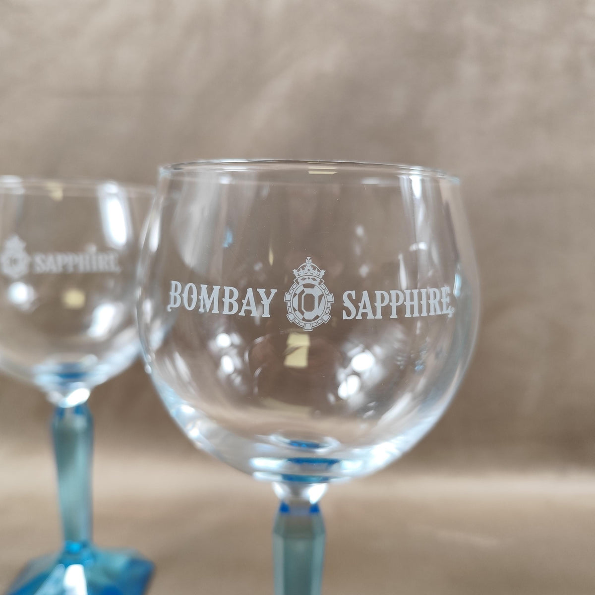 Ensemble de 6 verres à gin tonic Bombay Sapphire Pieds bleus facettés Barware