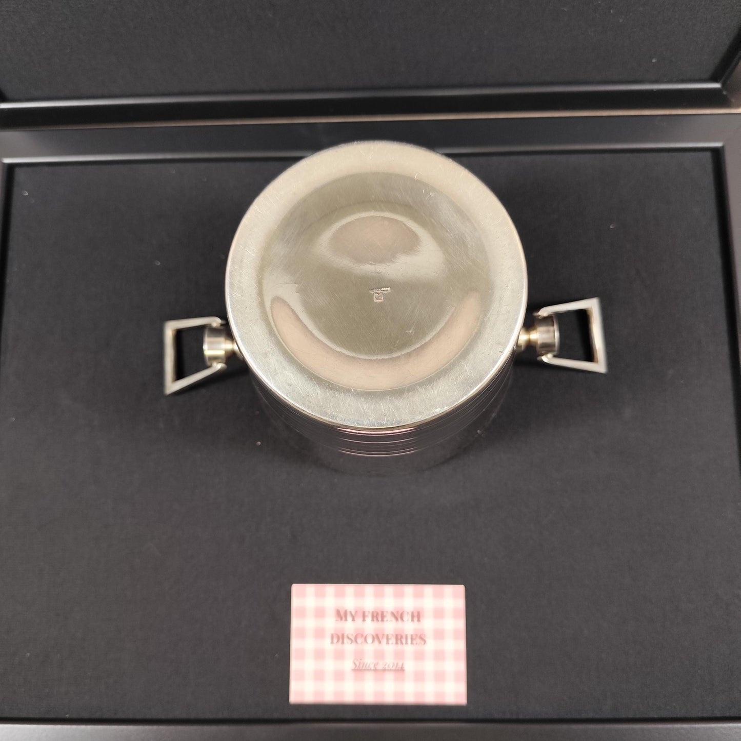 Seau à glaçons ancien en métal argenté avec grille amovible Orfèvrerie française Vintage