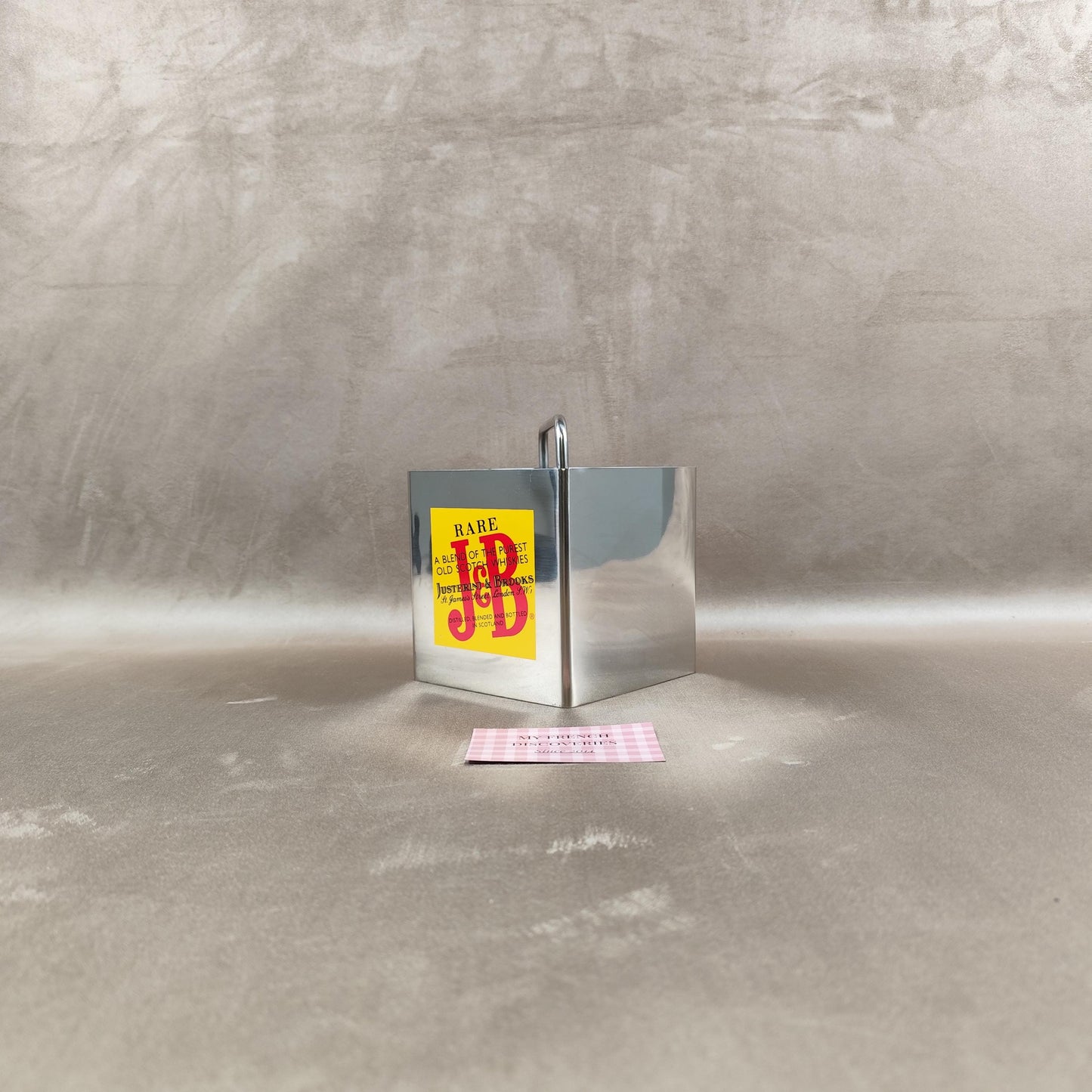 Seau à glaçons publicitaire J&B Rare en inox Barware vintage whisky Années 70