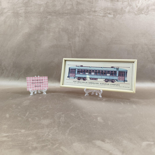 Affiche encadrée tramway New Orleans & Carrollton Railroad Illustration ferroviaire vintage