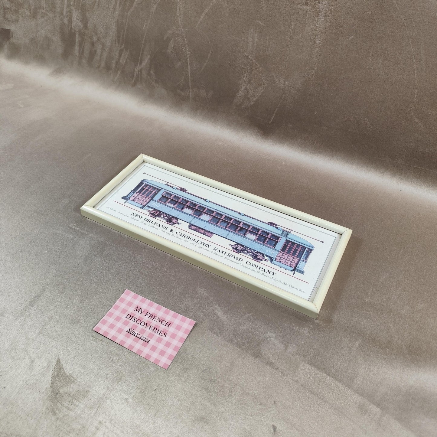 Affiche encadrée tramway New Orleans & Carrollton Railroad Illustration ferroviaire vintage