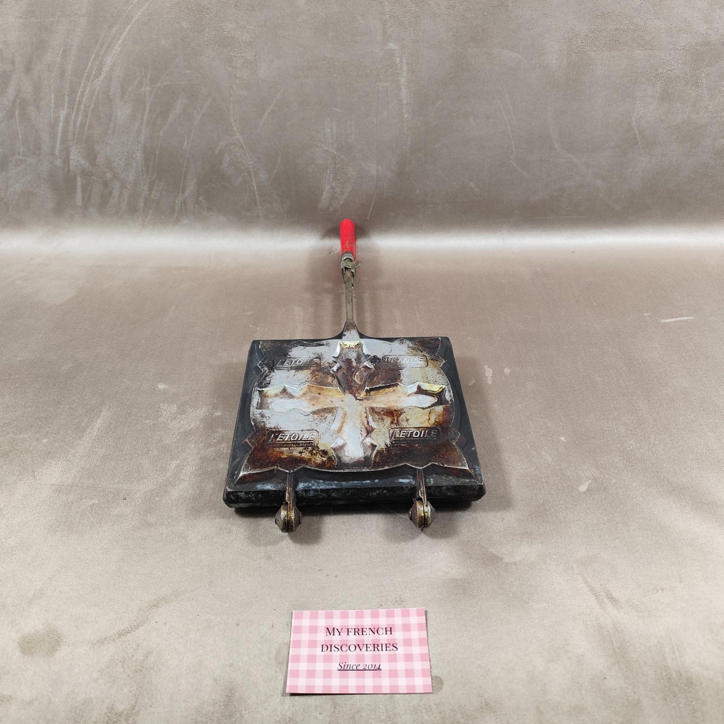 Appareil à croque-monsieur ancien en fonte LÉtoile Modèle professionnel à 4 empreintes