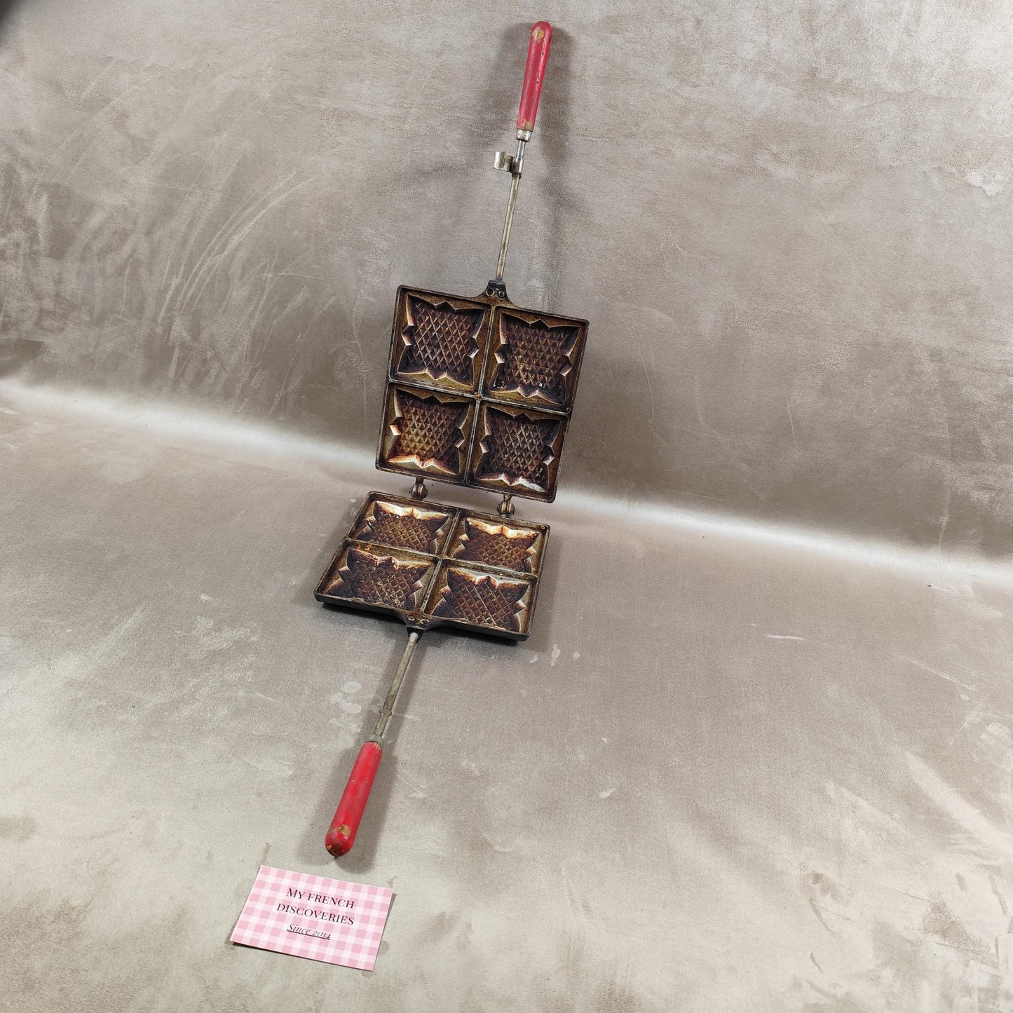 Appareil à croque-monsieur ancien en fonte LÉtoile Modèle professionnel à 4 empreintes