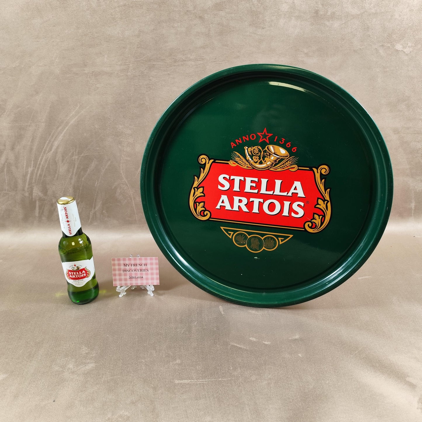 Grand plateau publicitaire Stella Artois Métal vert Anno 1366