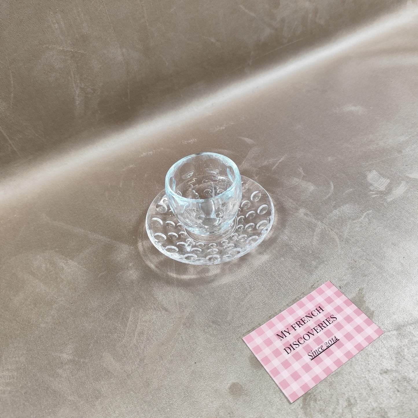 Tasse à café avec soucoupe Guzzini « Venice » Design Pio & Tito Toso Verre et plastique