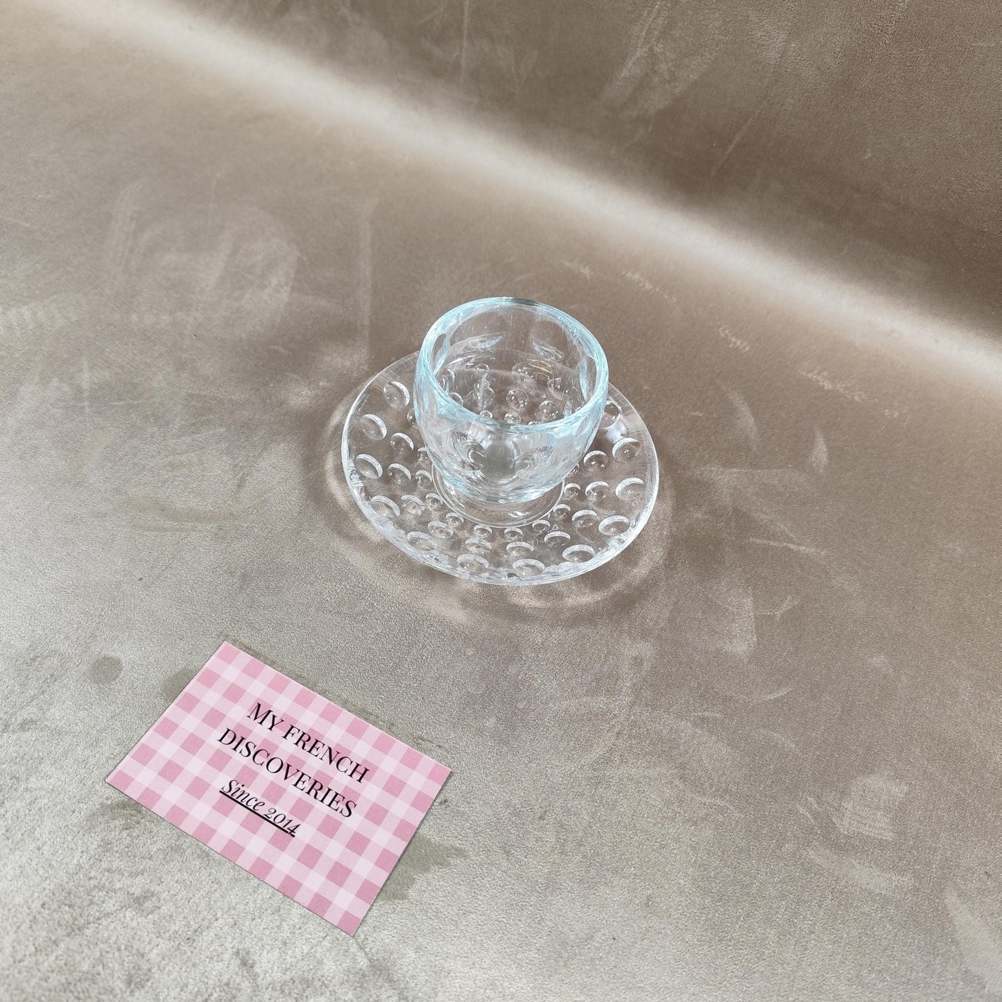 Tasse à café avec soucoupe Guzzini « Venice » Design Pio & Tito Toso Verre et plastique