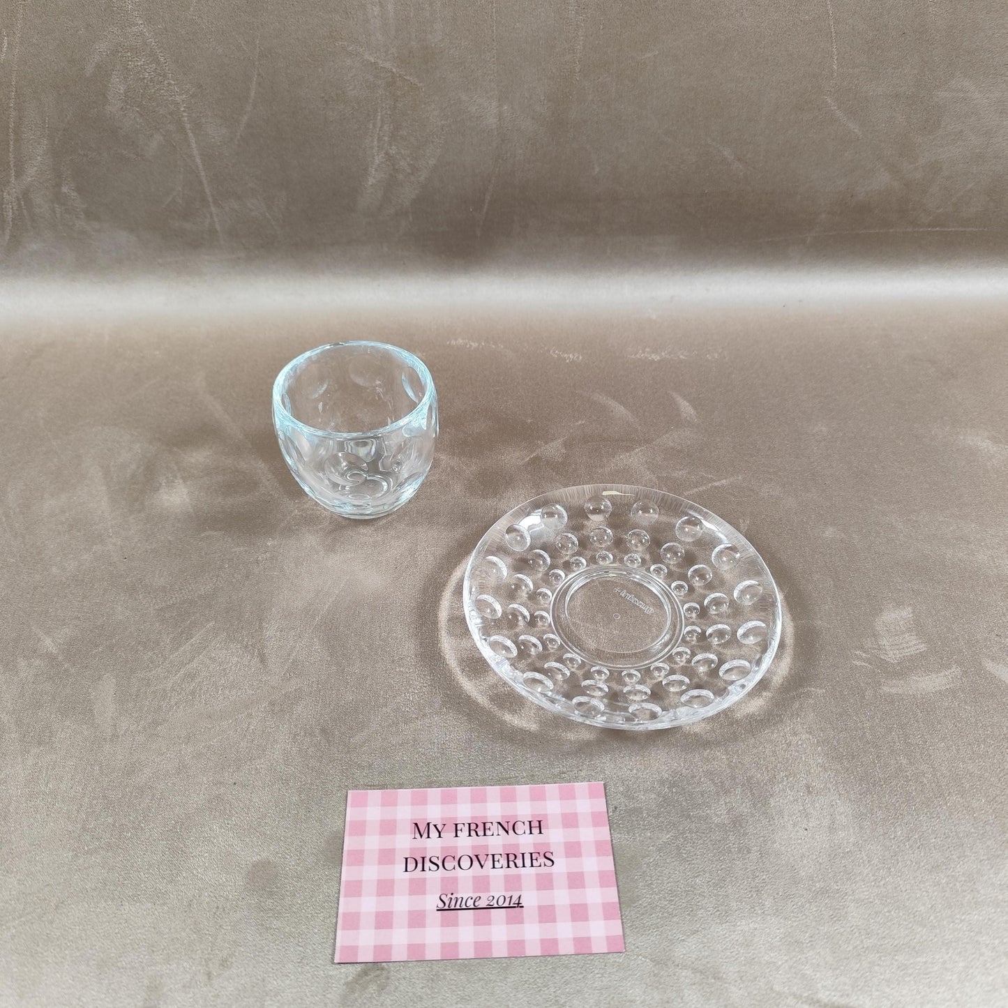 Tasse à café avec soucoupe Guzzini « Venice » Design Pio & Tito Toso Verre et plastique