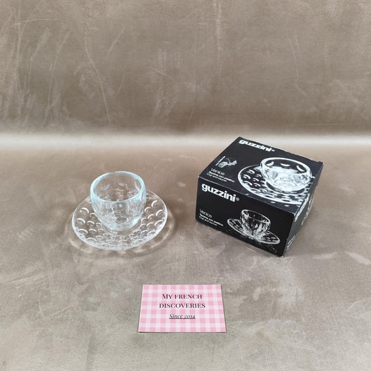 Tasse à café avec soucoupe Guzzini « Venice » Design Pio & Tito Toso Verre et plastique