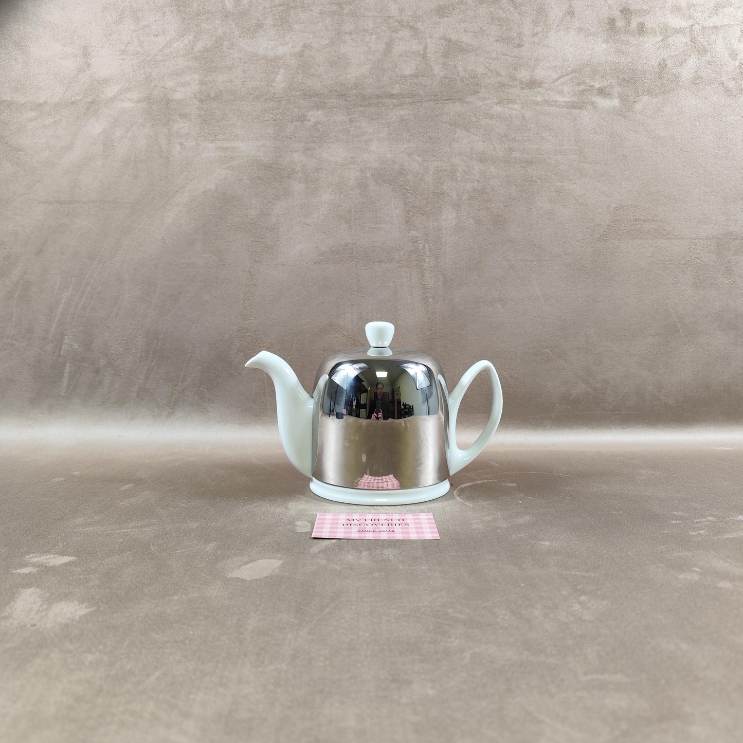 Théière Degrenne Salam en porcelaine et inox Modèle iconique France