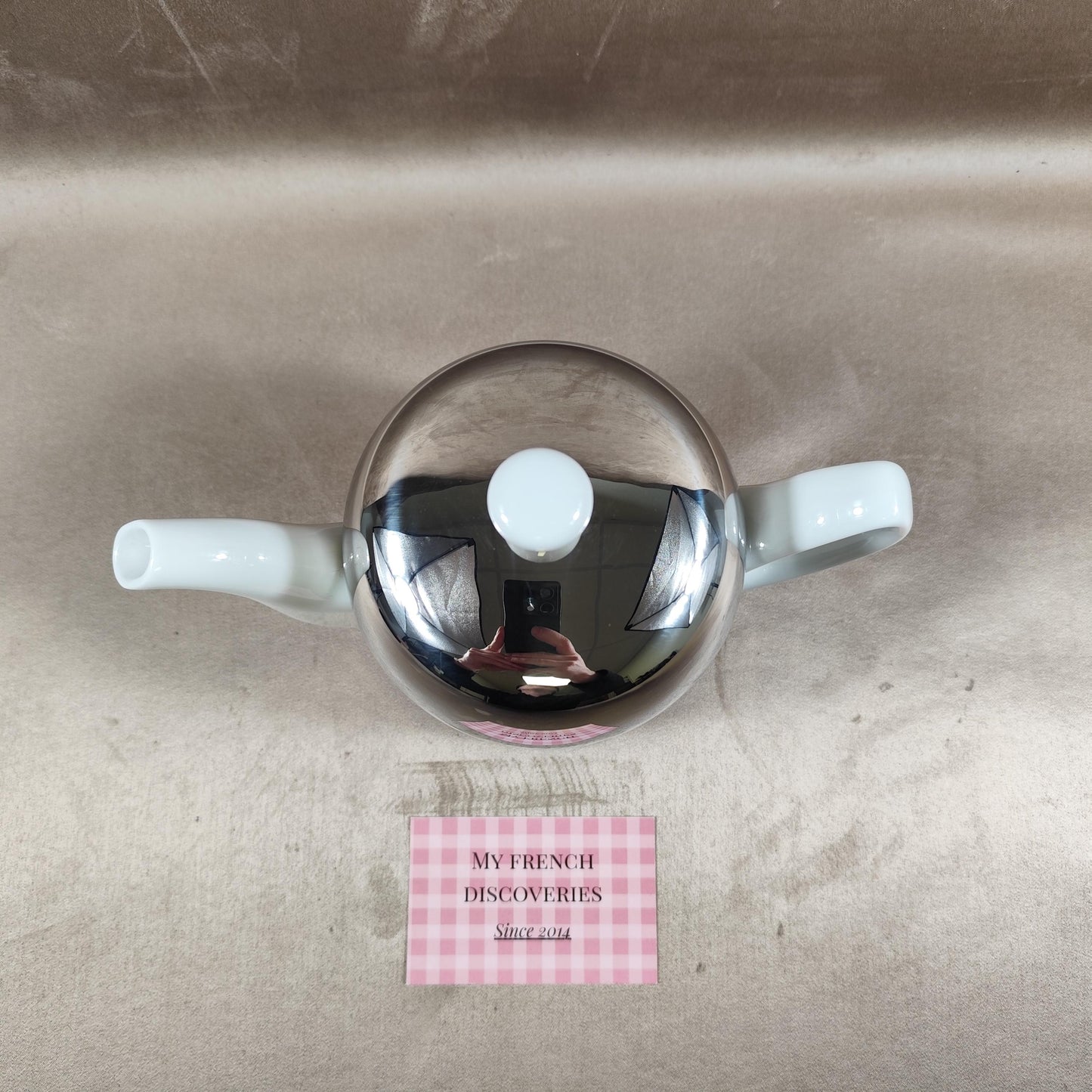 Théière Degrenne Salam en porcelaine et inox Modèle iconique France