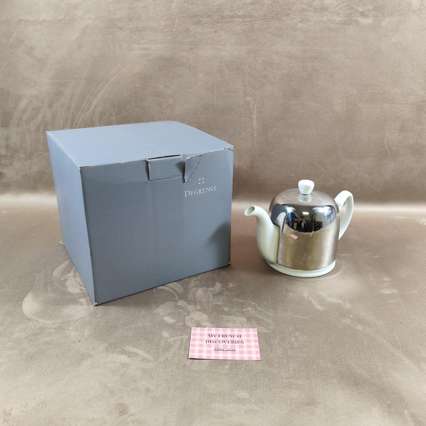 Théière Degrenne Salam en porcelaine et inox Modèle iconique France