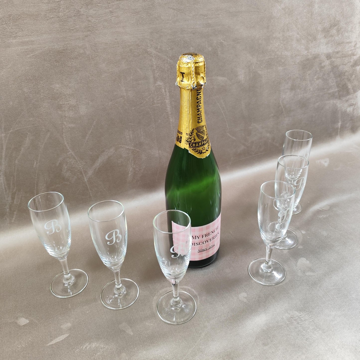 Lot de 6 flûtes à champagne Barancourt en verre Flûtes publicitaires Champagne