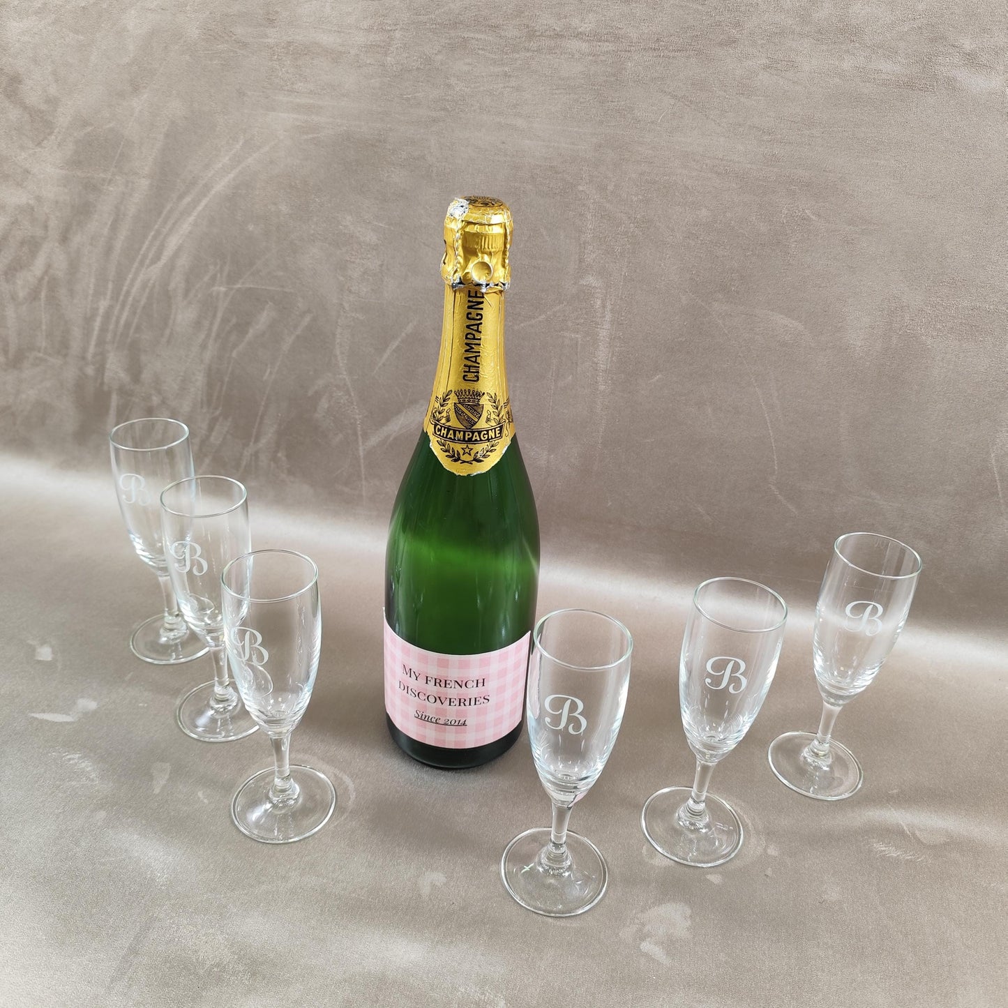 Lot de 6 flûtes à champagne Barancourt en verre Flûtes publicitaires Champagne