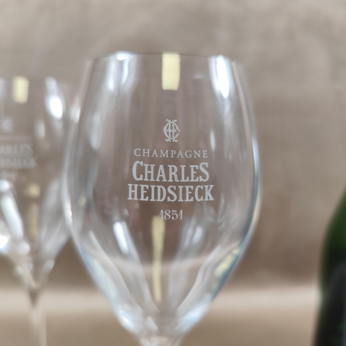 Ensemble de 6 flûtes à champagne Charles Heidsieck Verres publicitaires France