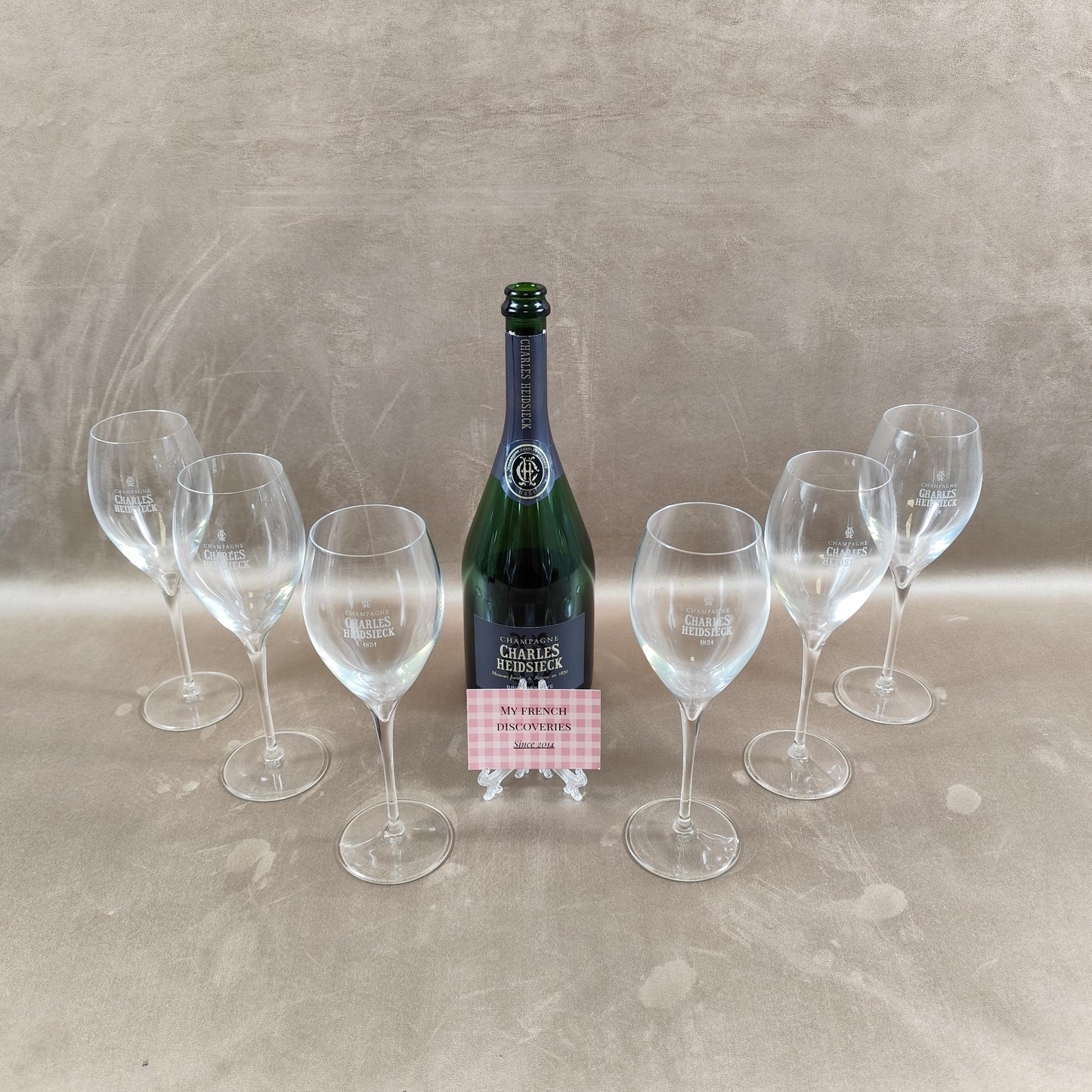 Ensemble de 6 flûtes à champagne Charles Heidsieck Verres publicitaires France