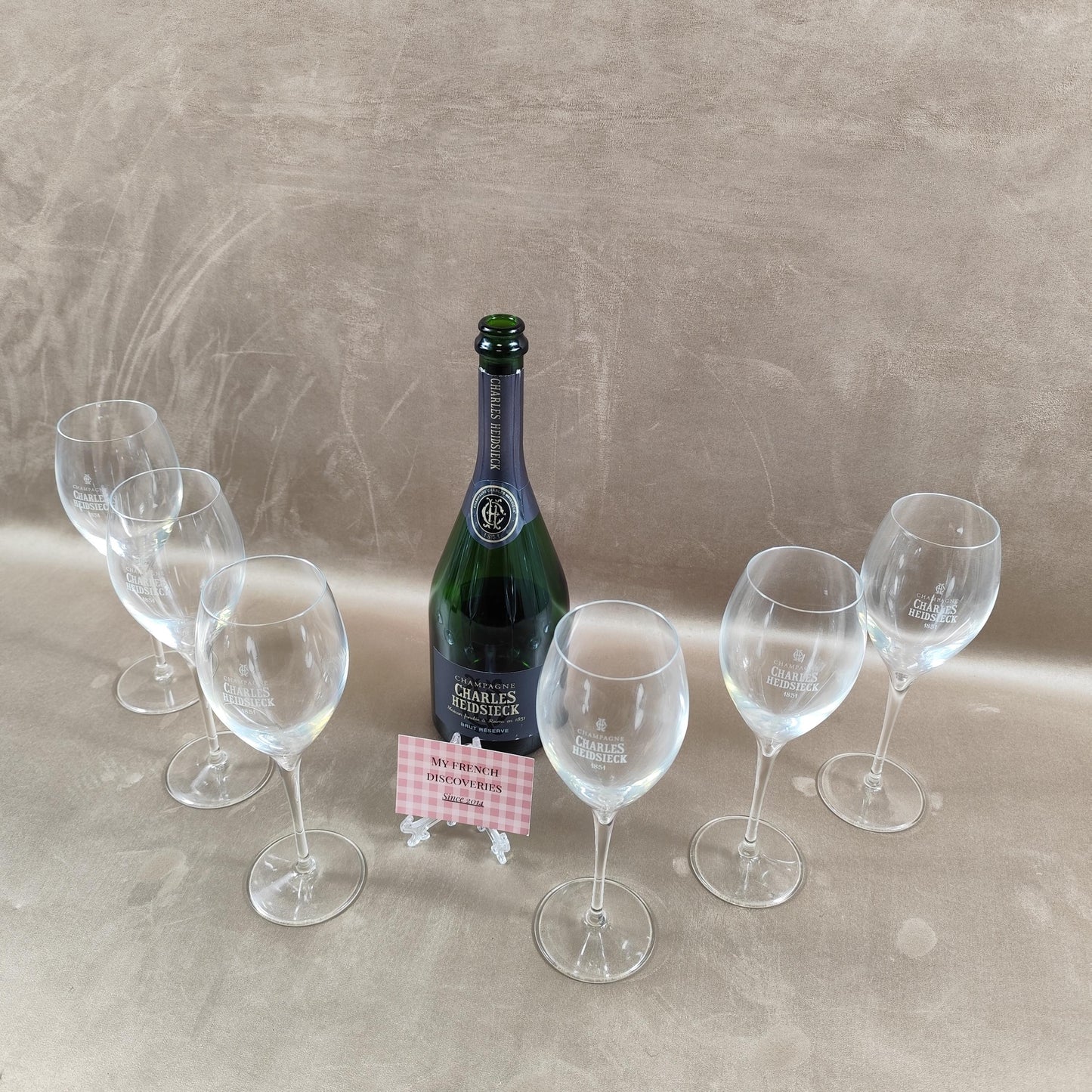 Ensemble de 6 flûtes à champagne Charles Heidsieck Verres publicitaires France