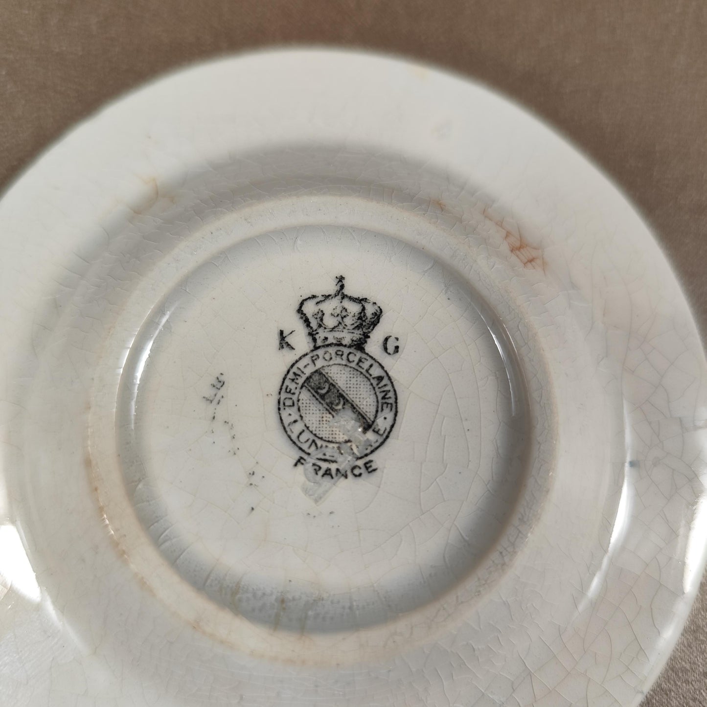 Cendrier publicitaire Champagne Oudinot Avize en porcelaine KG Lunéville France