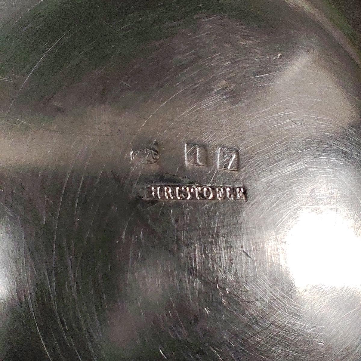 Bol ancien en métal argenté Christofle Monogramme Wagons-Lits Art de la table