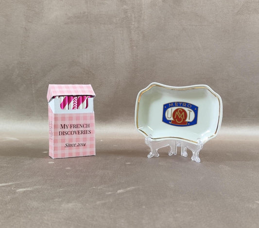 Cendrier publicitaire METRO US Métro en porcelaine Club sportif RATP Paris