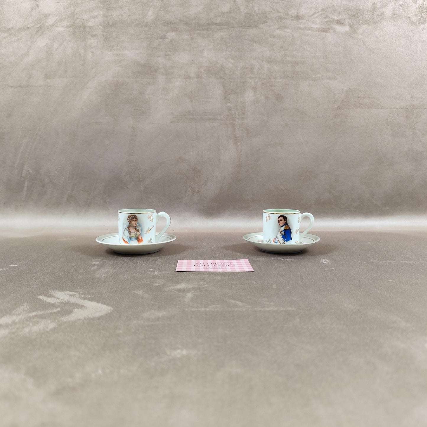 Tasse et soucoupe Napoléon & Joséphine en porcelaine France FD Limoges