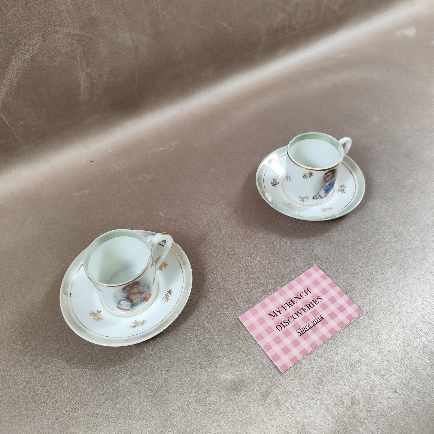 Tasse et soucoupe Napoléon & Joséphine en porcelaine France FD Limoges