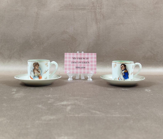 Tasse et soucoupe Napoléon & Joséphine en porcelaine France FD Limoges