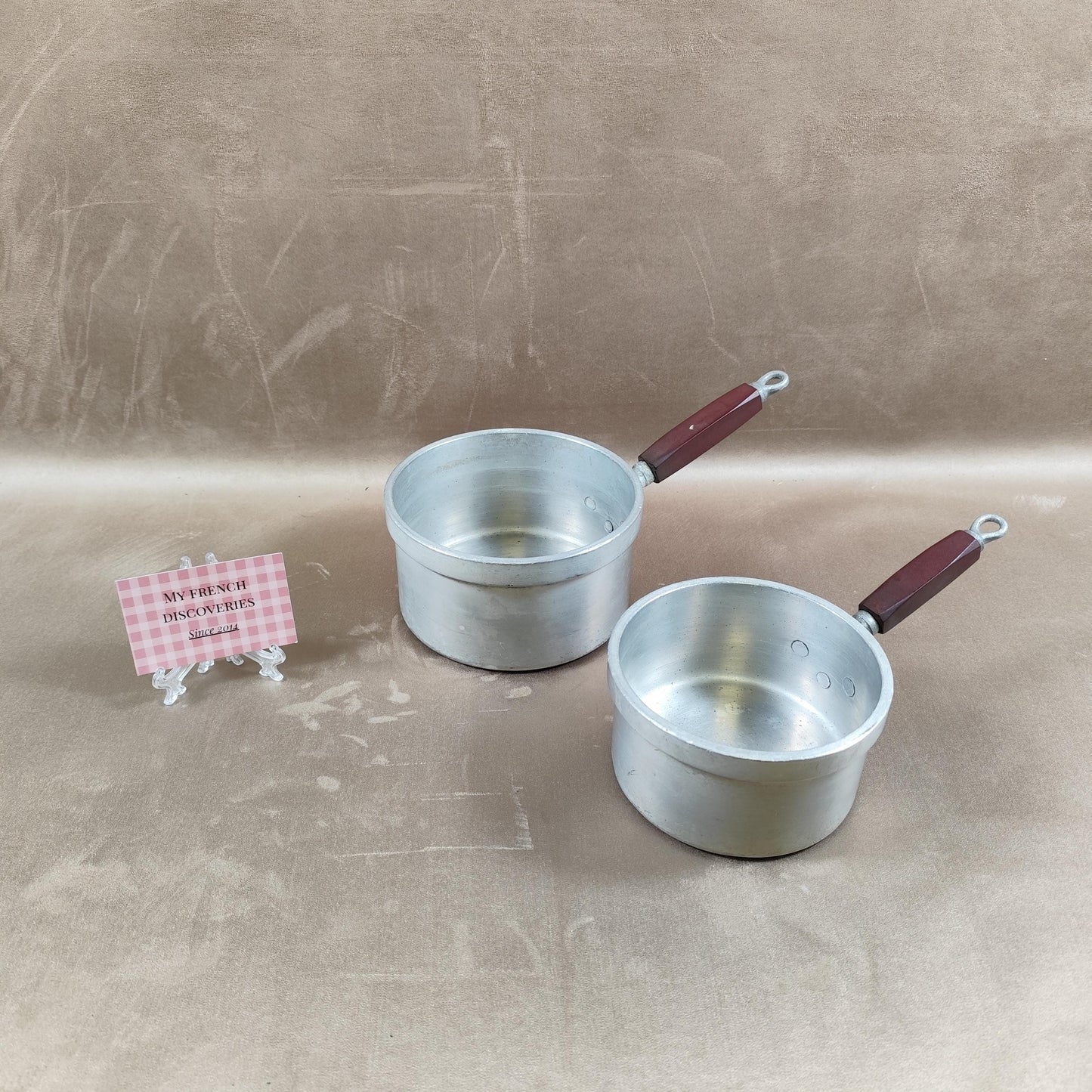Lot de 2 casseroles vintage TOURNUS en aluminium Fabrication française