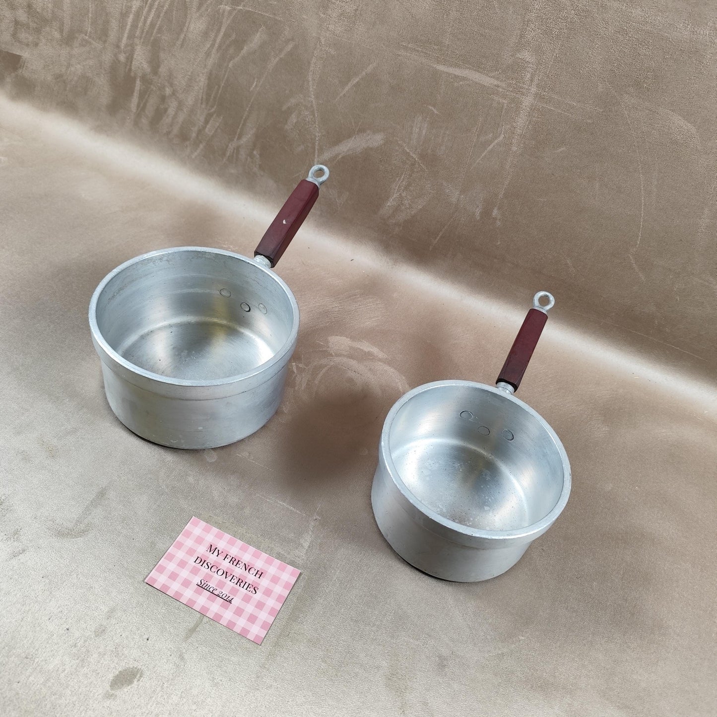 Lot de 2 casseroles vintage TOURNUS en aluminium Fabrication française