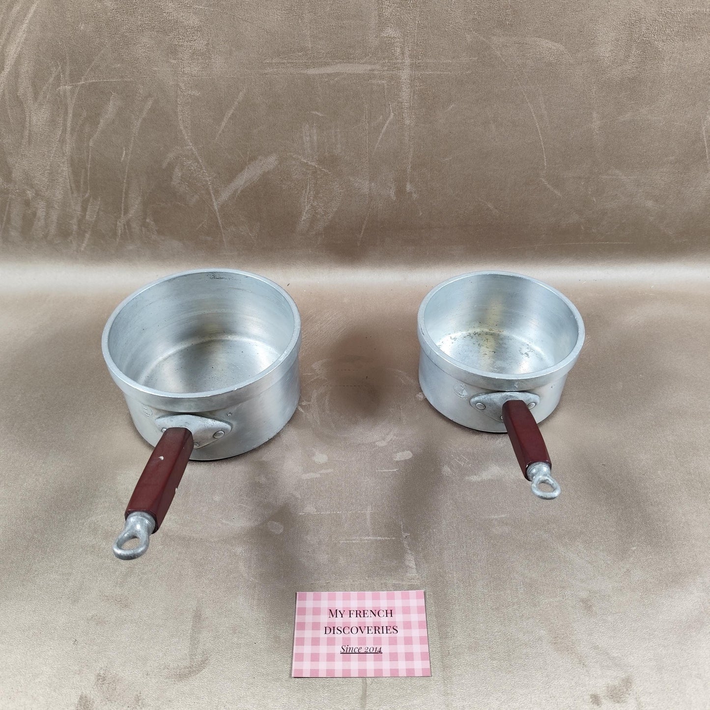 Lot de 2 casseroles vintage TOURNUS en aluminium Fabrication française