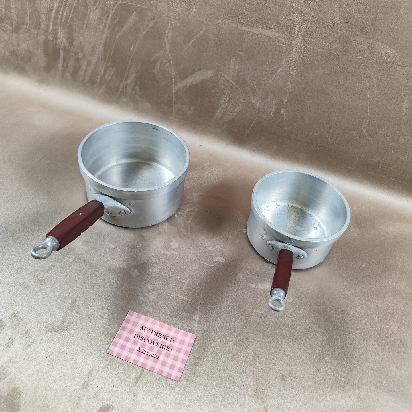 Lot de 2 casseroles vintage TOURNUS en aluminium Fabrication française
