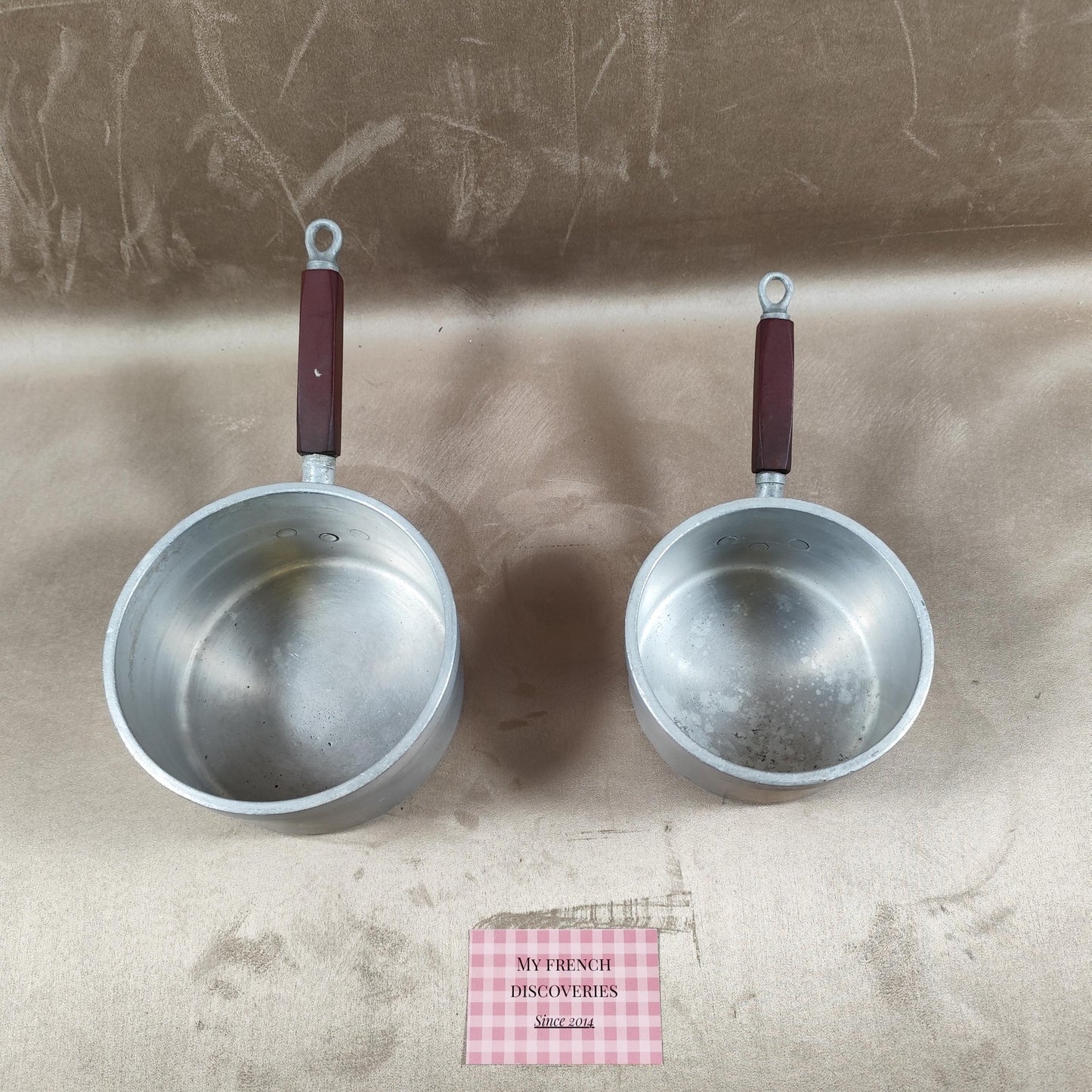 Lot de 2 casseroles vintage TOURNUS en aluminium Fabrication française