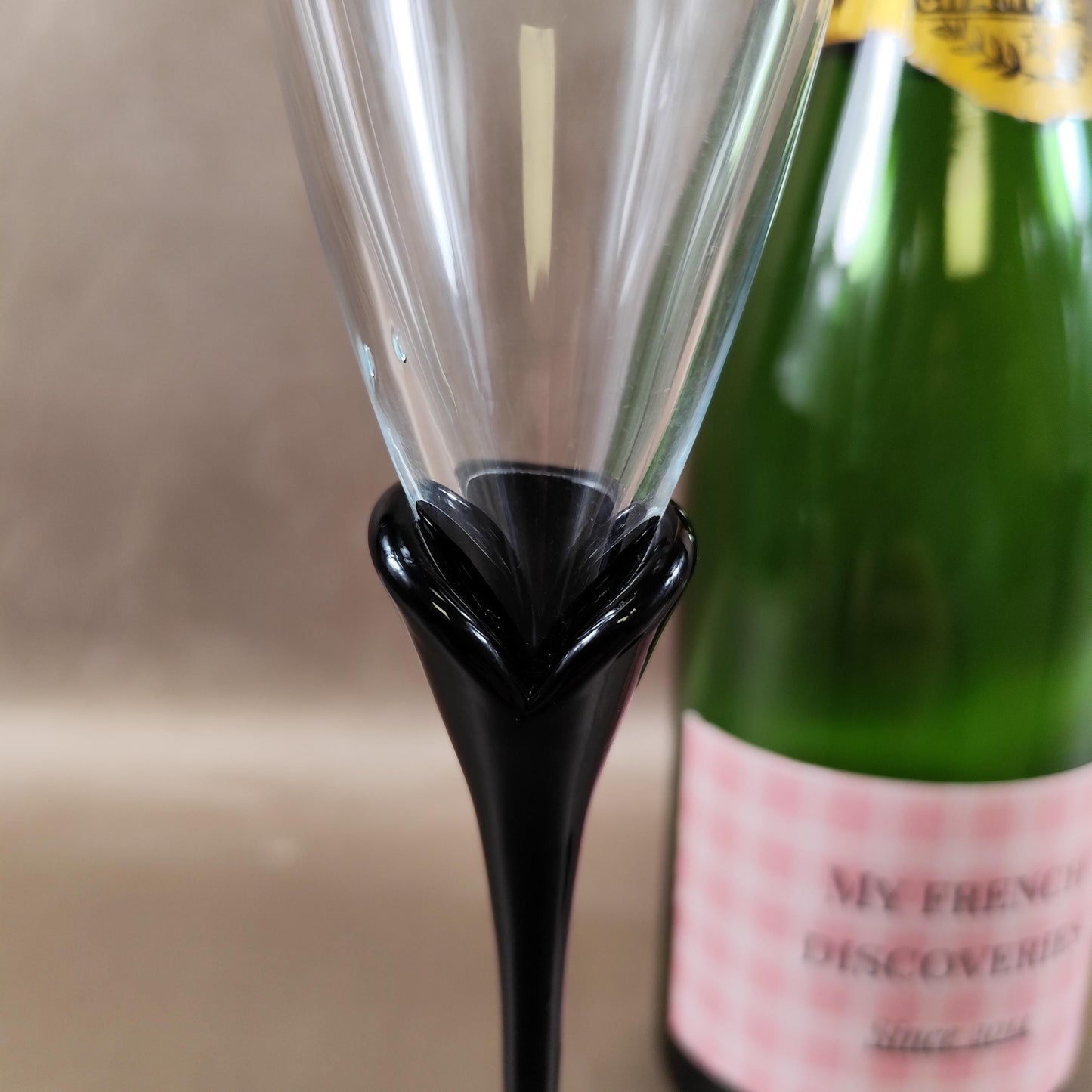 Paire de flûtes à champagne vintage Amaryllis par Colony soufflé bouche Design élégant