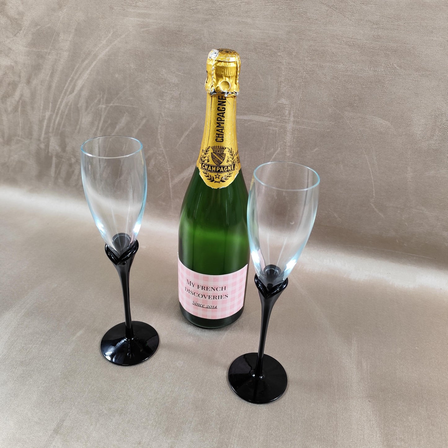 Paire de flûtes à champagne vintage Amaryllis par Colony soufflé bouche Design élégant