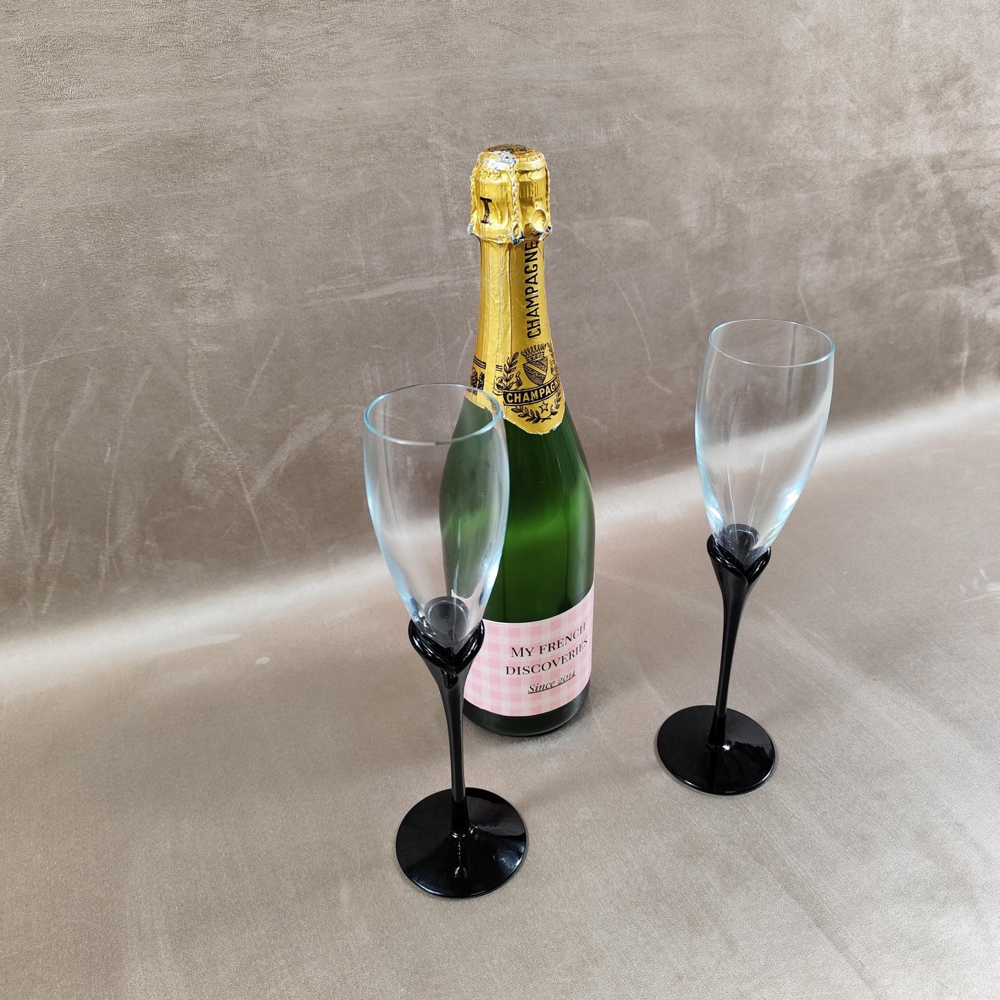 Paire de flûtes à champagne vintage Amaryllis par Colony soufflé bouche Design élégant