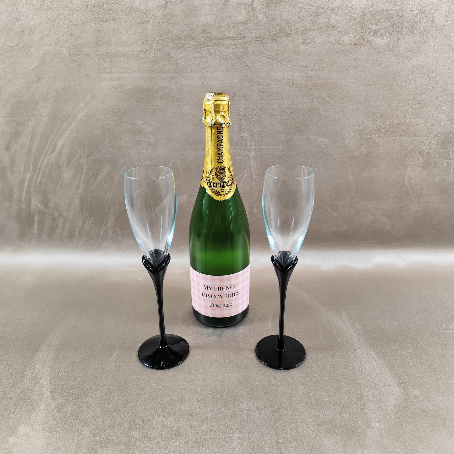 Paire de flûtes à champagne vintage Amaryllis par Colony soufflé bouche Design élégant