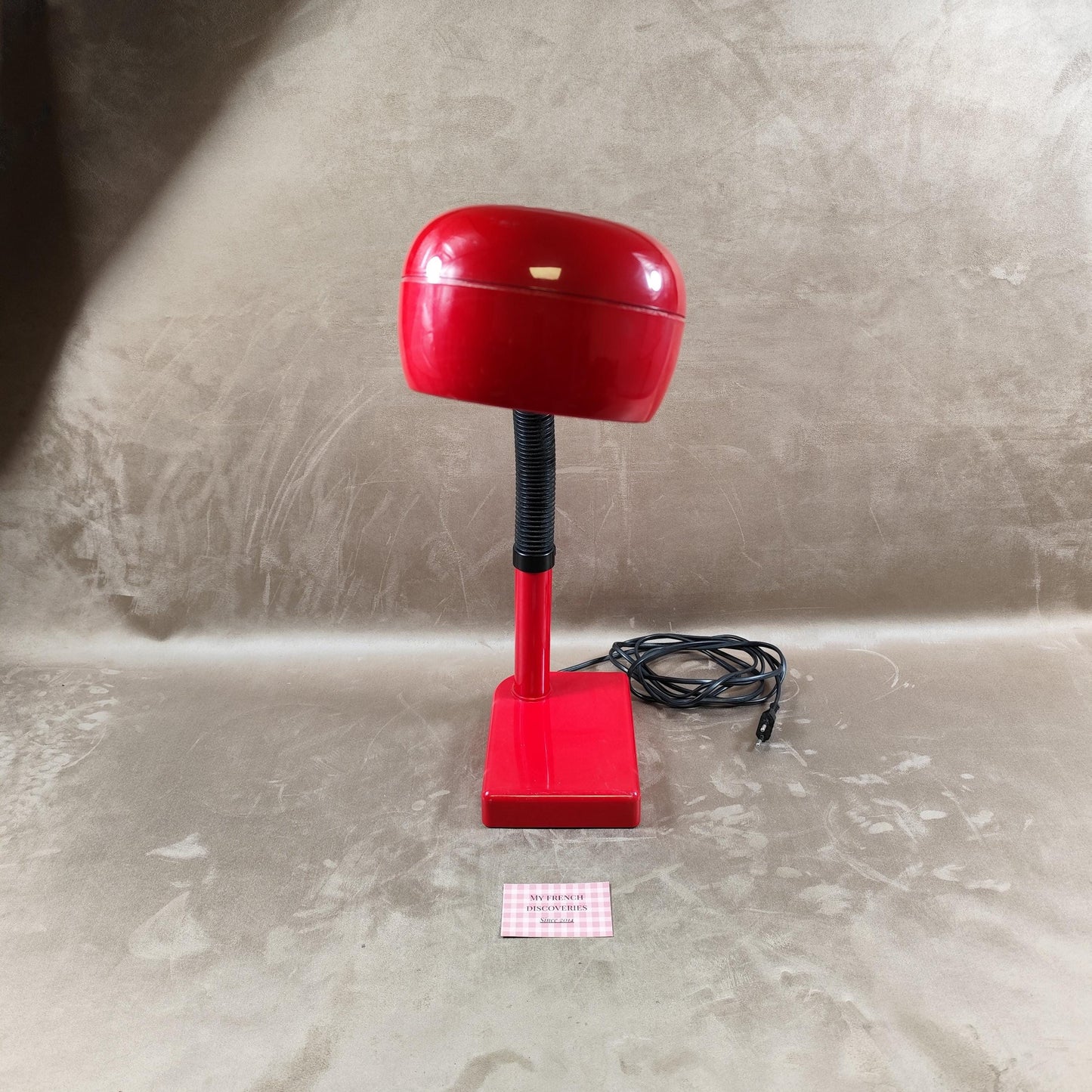 Lampe de bureau vintage rouge années 70 Design italien flexible Métal et plastique