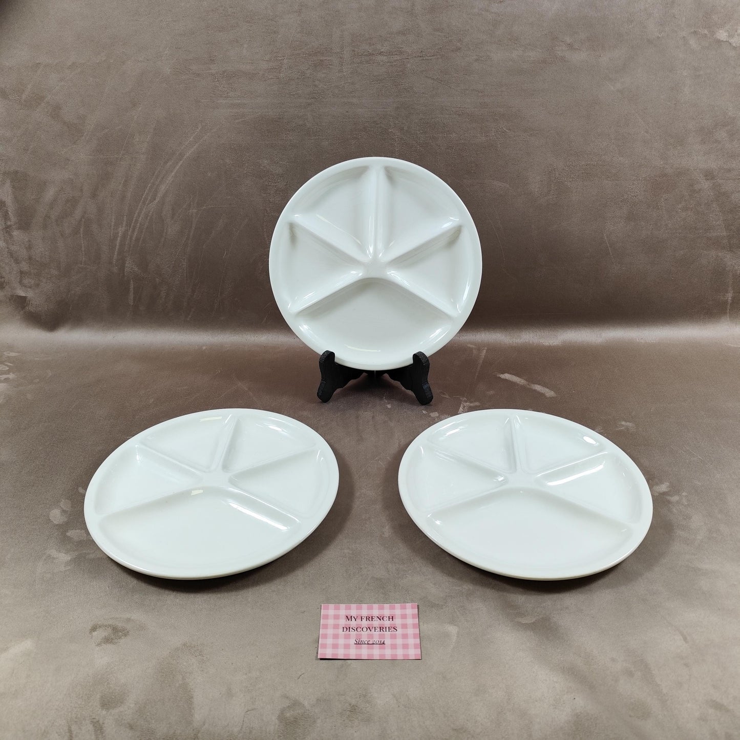 Lot de 3 assiettes à fondue Le Creuset 26 cm Porcelaine blanche Made in France