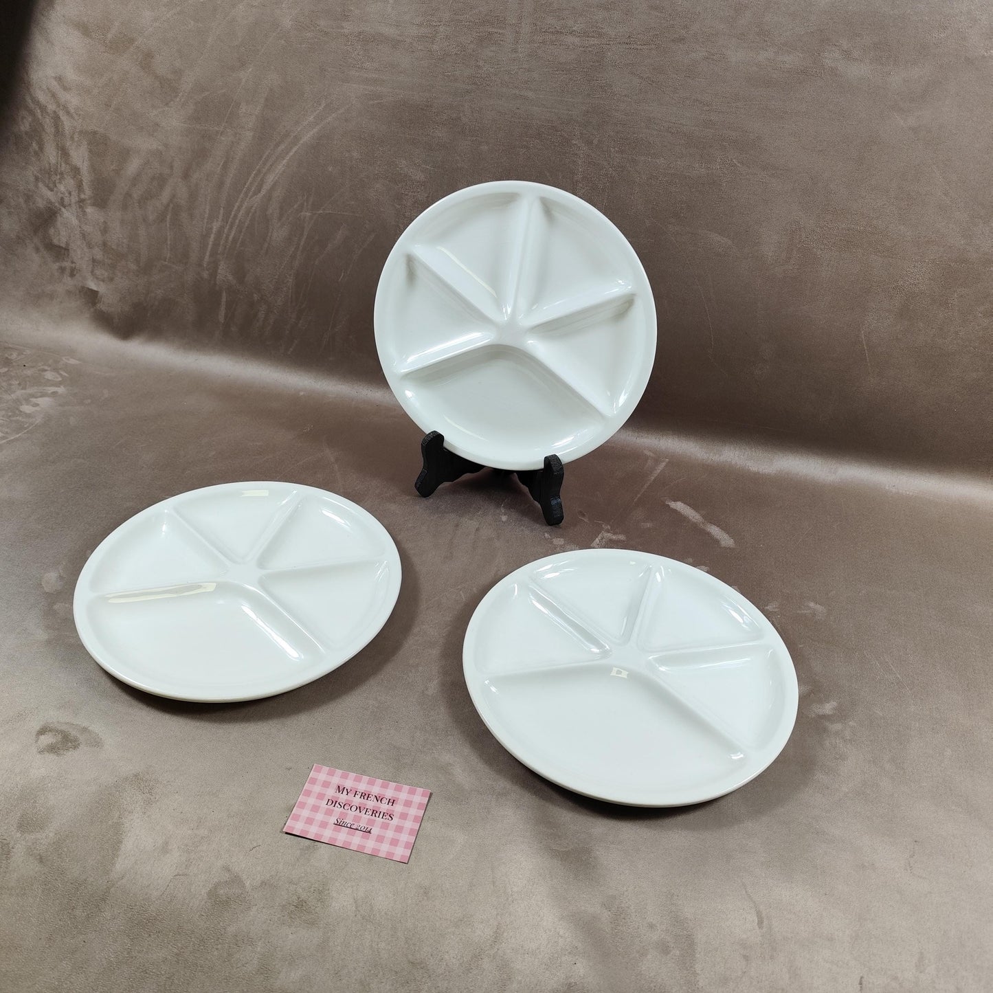 Lot de 3 assiettes à fondue Le Creuset 26 cm Porcelaine blanche Made in France